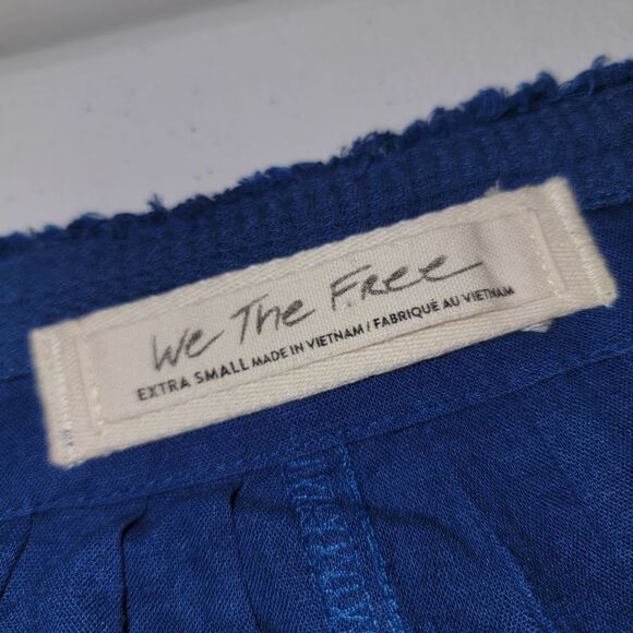 We The Free‎ Womens Linen Blend Colorblock Oversized Blouse XS - Picture 2 of 4